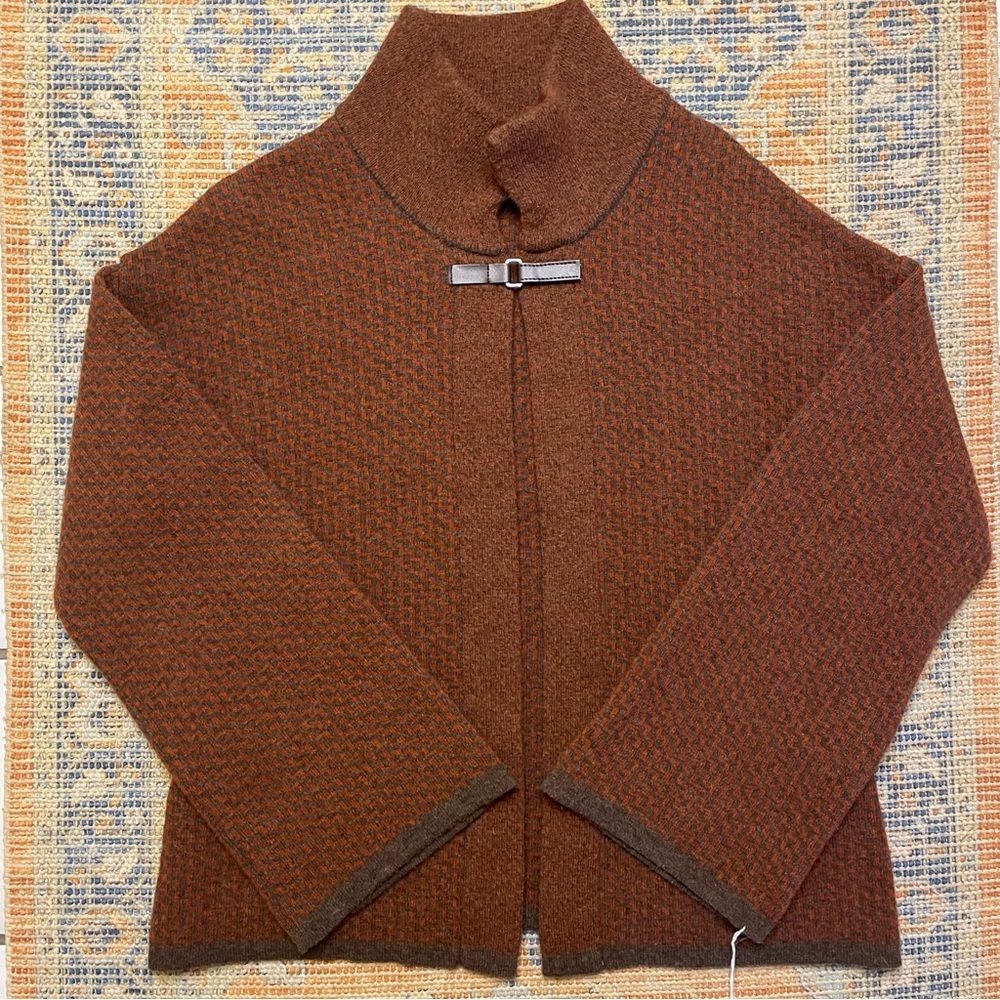 VTG Chiaramente Small Cape/Cardigan Wool Blend Orange/Red/Gray